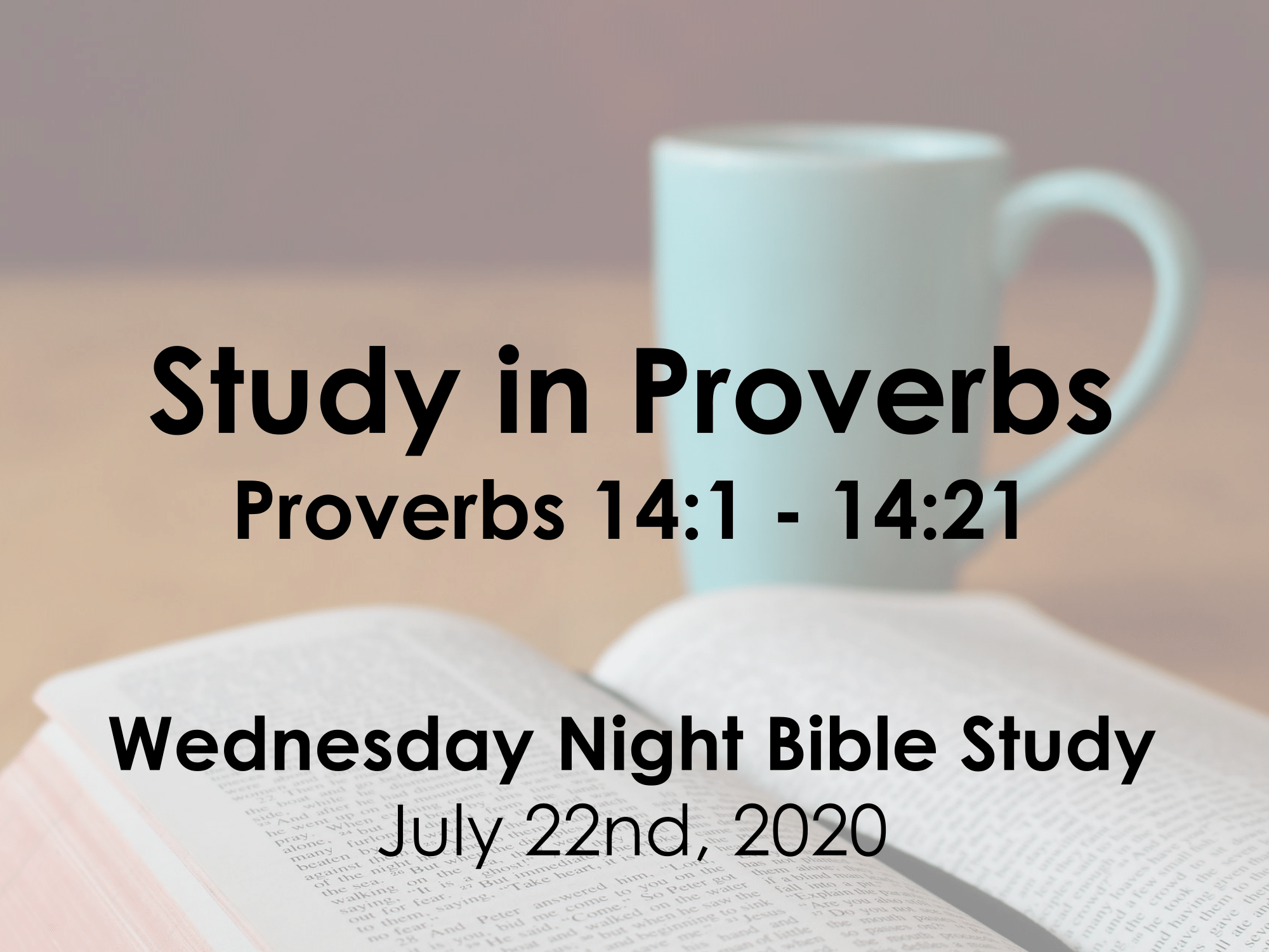 A Study of Proverbs 14:1 - 14:21
