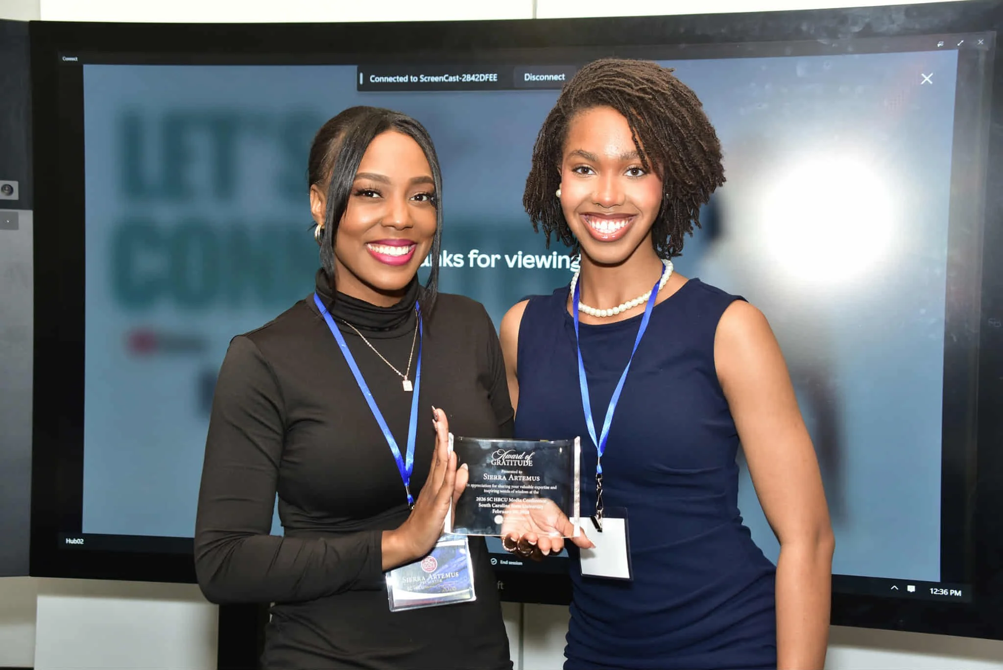 Award following my presentation at South Carolina State University’s Media Conference 