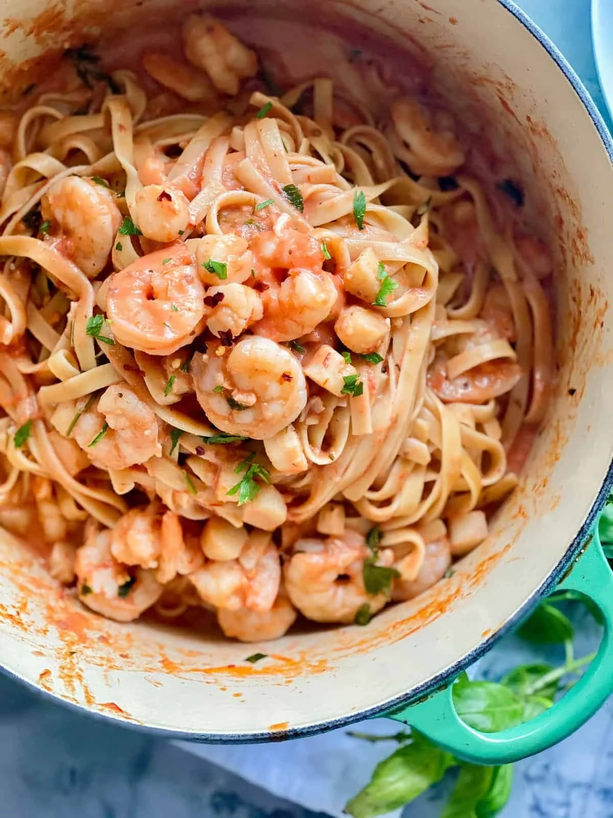 Dinner with the Family...Shrimp with Vodka Sauce Pasta