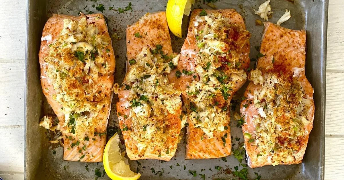 Dinner with the Family...Crab Stuffed Salmon Fillets