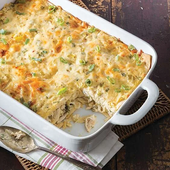 Dinner To Go...Layered Chicken Enchilada Casserole
