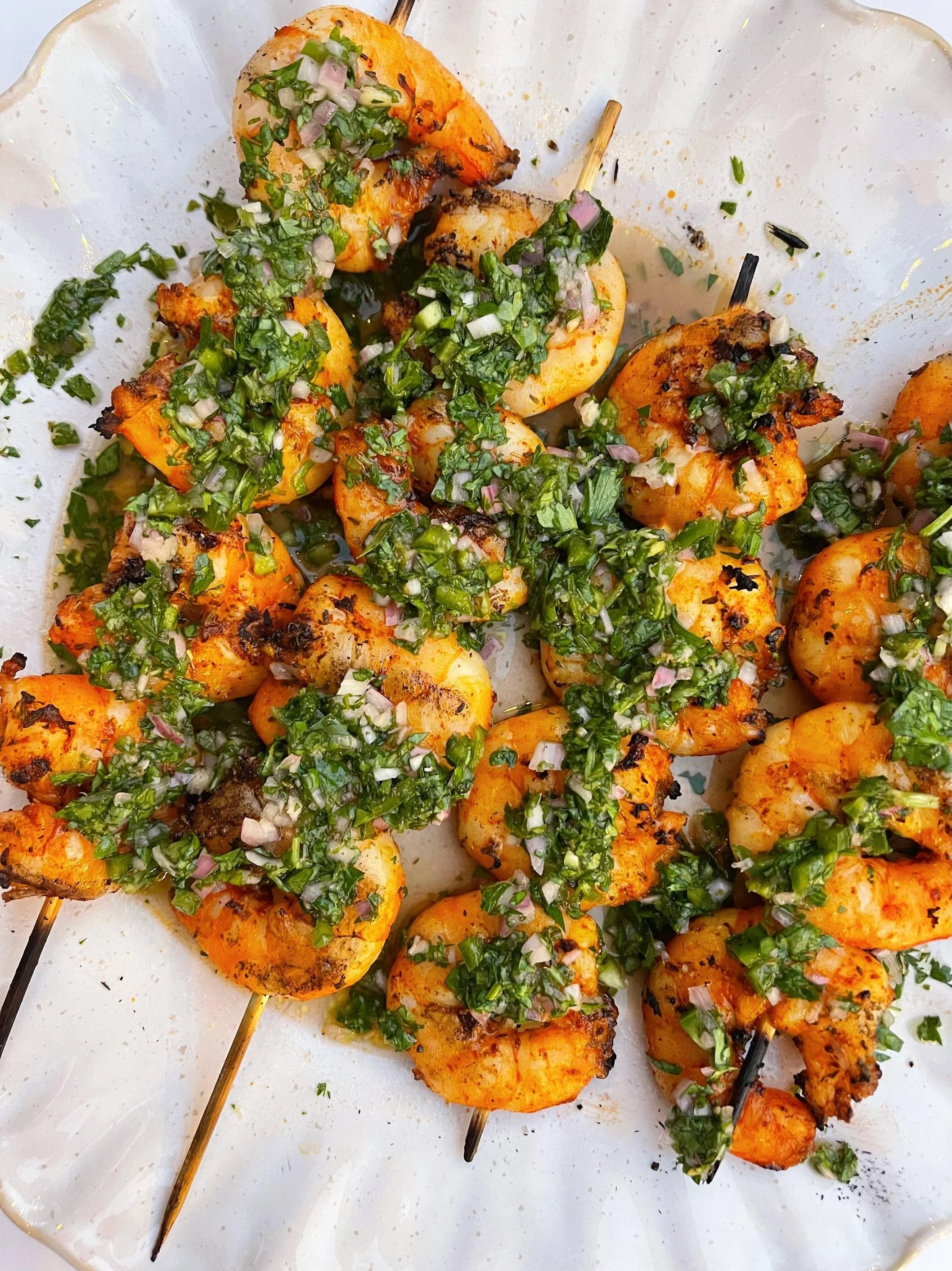 Sunday Supper...Grille Jumbo Shrimp Skewers