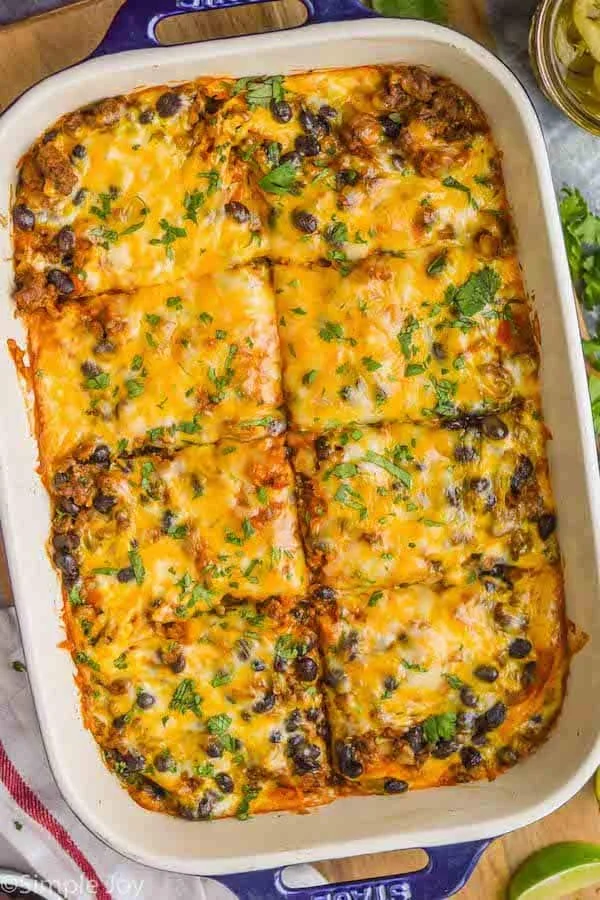 Dinner To Go...Beef + Cheese Enchilada Casserole