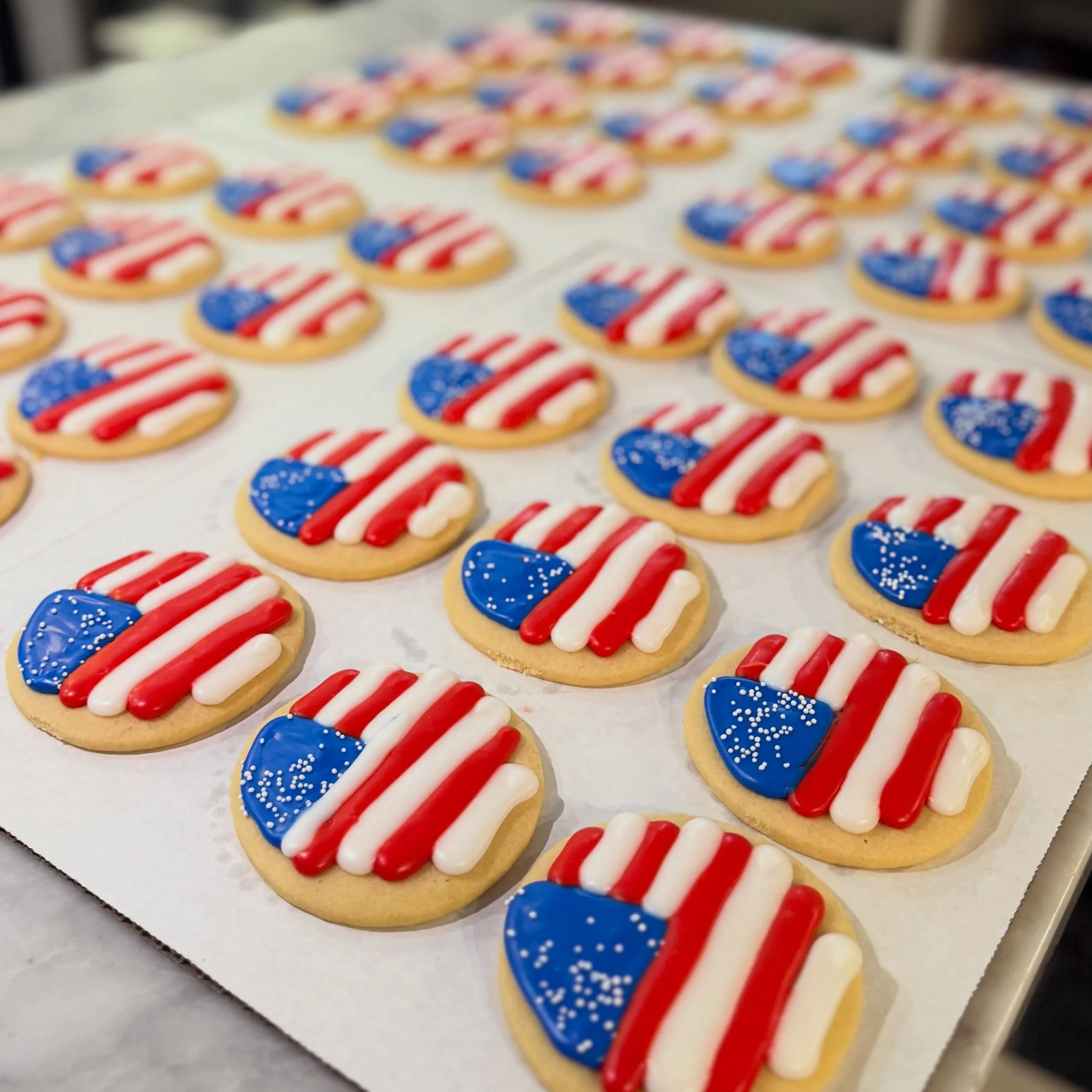 Celebrate Independence Day with something sweet! 🇺🇸✨

Our festive 4th of July sugar cookies are available all week, while supplies last! Stop by to pick up these patriotic treats, along with all of your favorite baked goods and Marketplace favorite