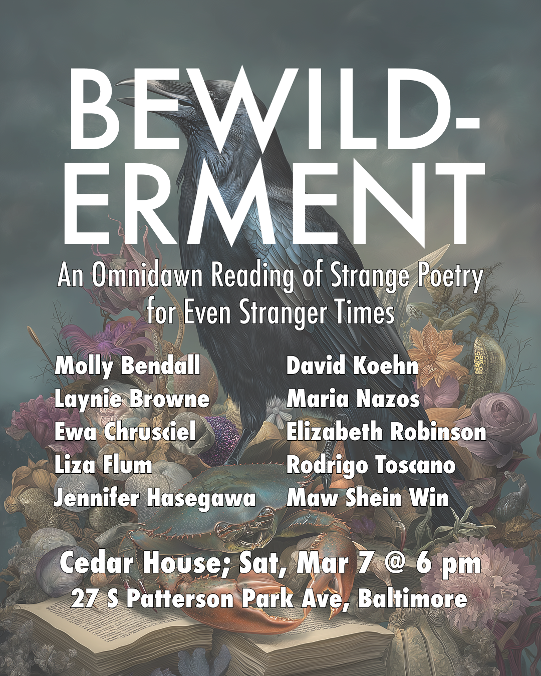 AWP off-site reading - Bewilderment: An Omnidawn Reading of Strange Poetry for Even Stranger Times.