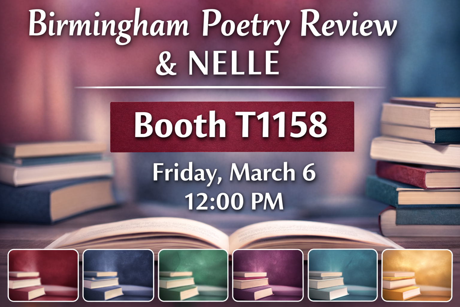 AWP 2026 kickoff: PULSE meet-and-greet with Birmingham Poetry Review/NELLE booth T1158!