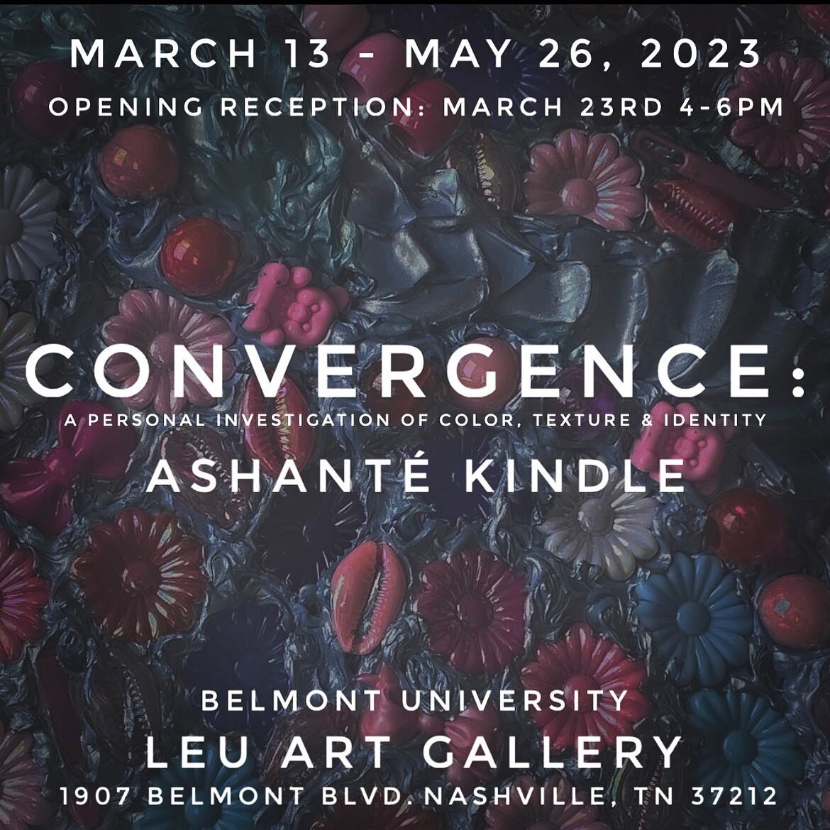 Excited to officially announce my upcoming solo exhibition 
Convergence: A Personal, Investigation of Color, Texture &amp; Identity

Abstraction is the substance of the things I hope for and the evidence of things I can't see. 
- My Hebrews 11:1

My 