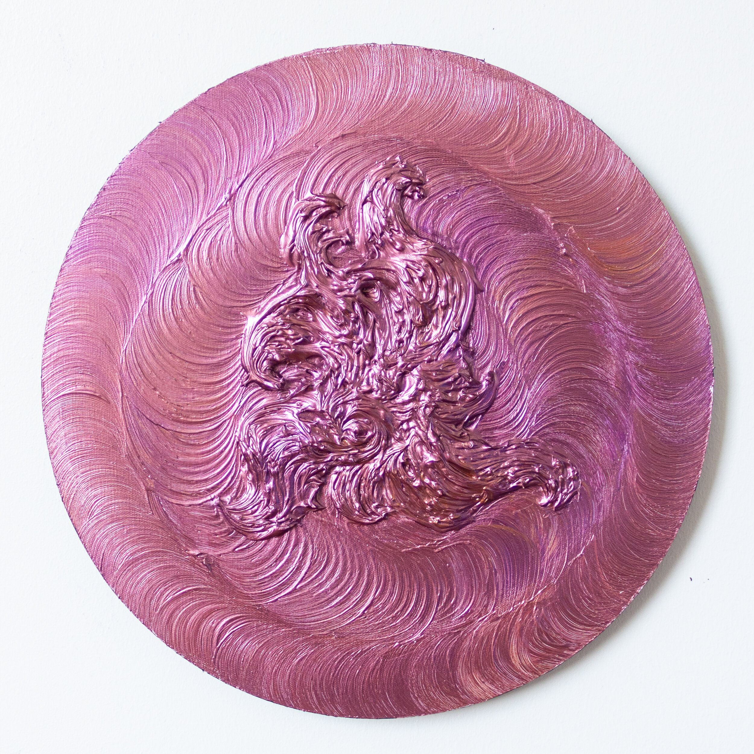 New Growth #3,
16 in dia,
Acrylic on canvas,
2021