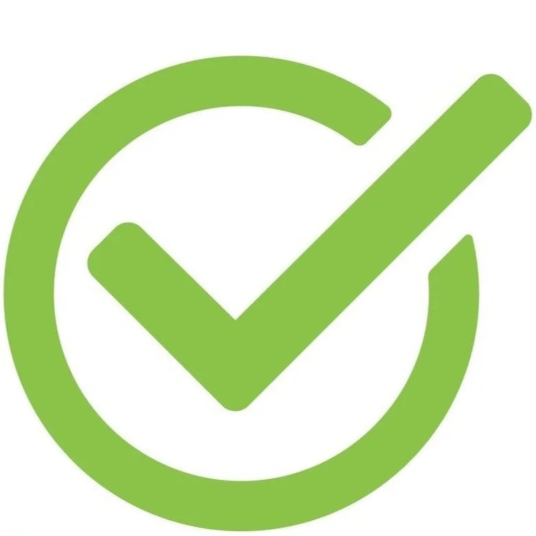 Green check mark inside a circle, symbolizing correctness or approval.