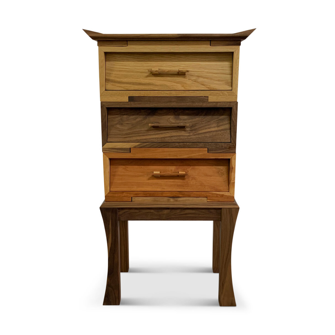 JEN Side Table with 3 Drawers & Detachable Tray — The Wood Garage