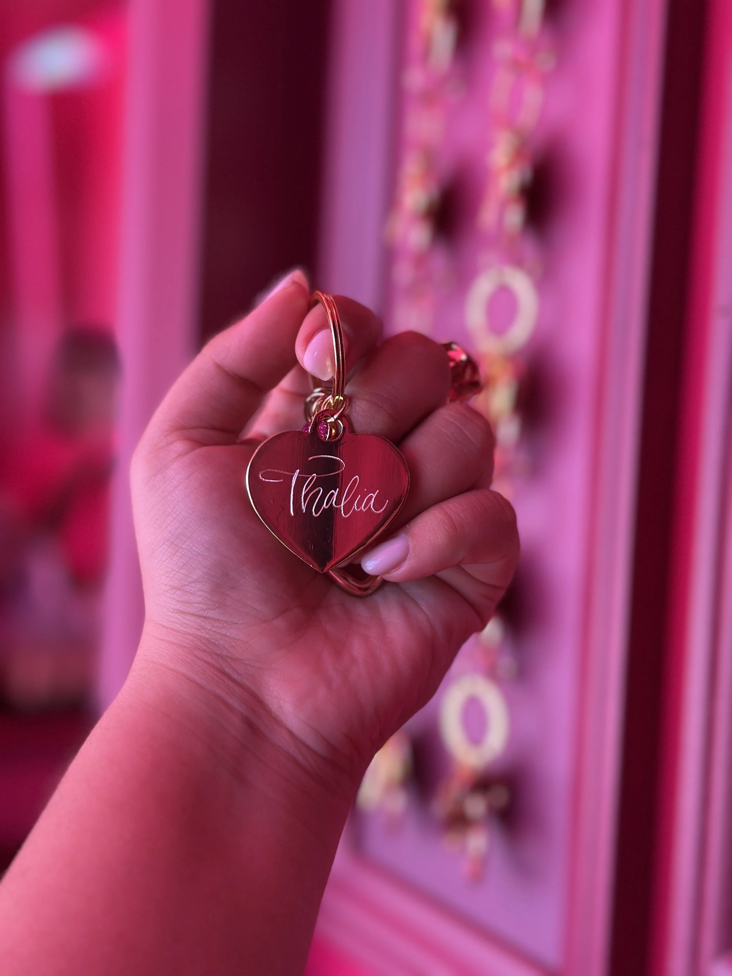 live calligraphy engraving on heart-shaped metal keychains4987.jpeg