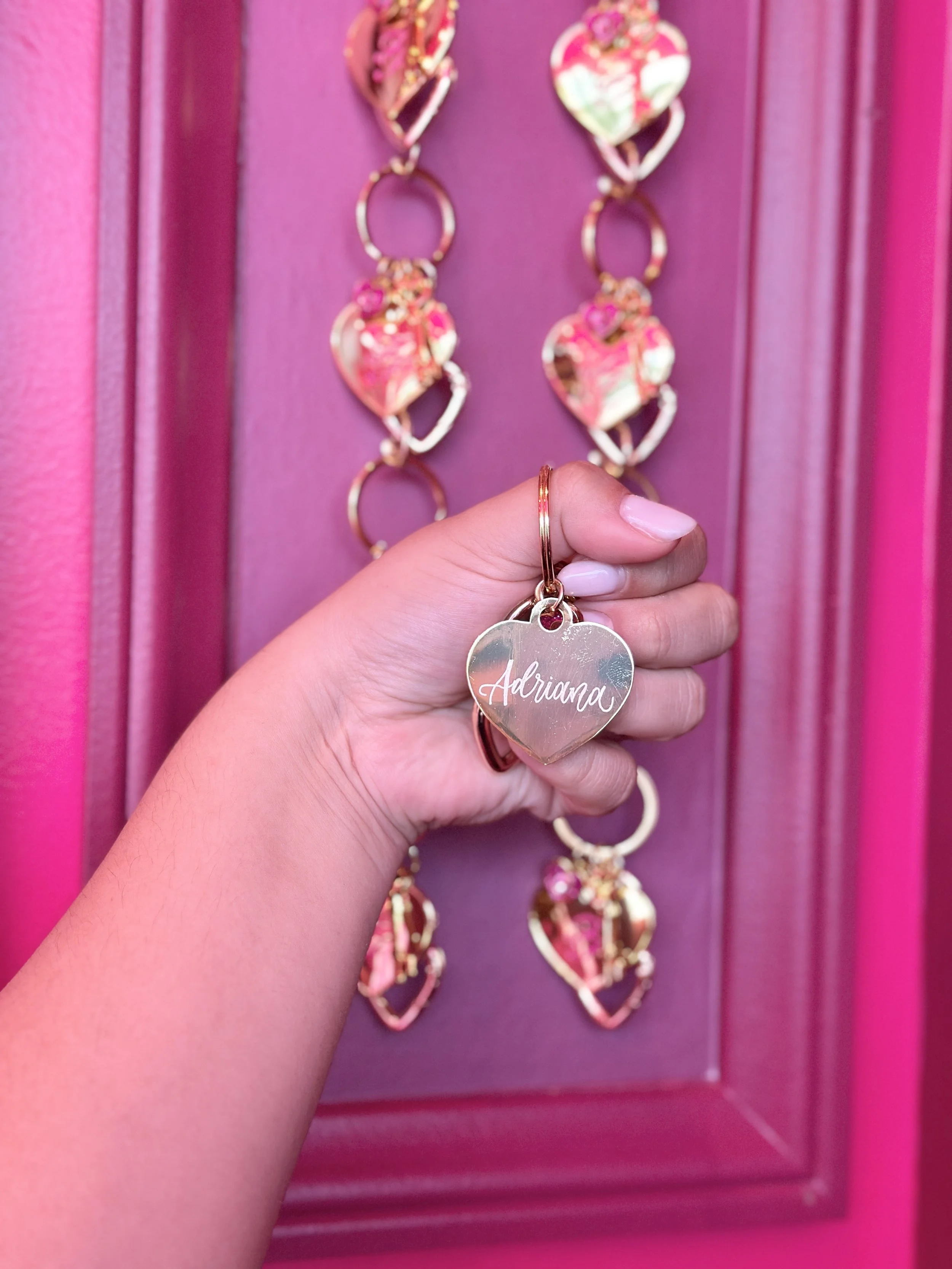 live calligraphy engraving on heart-shaped metal keychains4910.jpeg