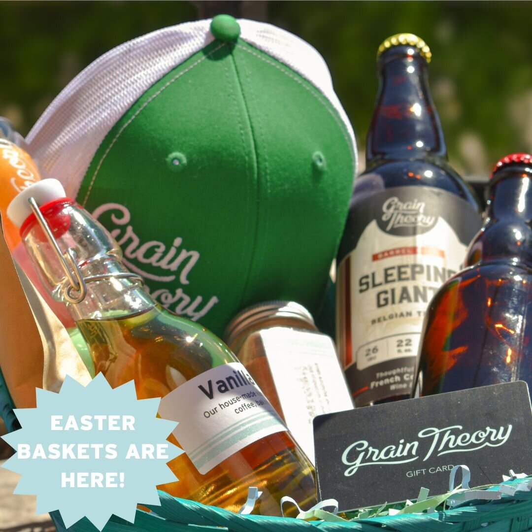 Hop on up to the brewery this week and grab one of our grown-up Easter baskets! 🐇🌸🌿

We jam-packed these amazing baskets this year, so you won't want to miss out!  Each one comes with a bag of really special house-roasted peaberry coffee, a full s