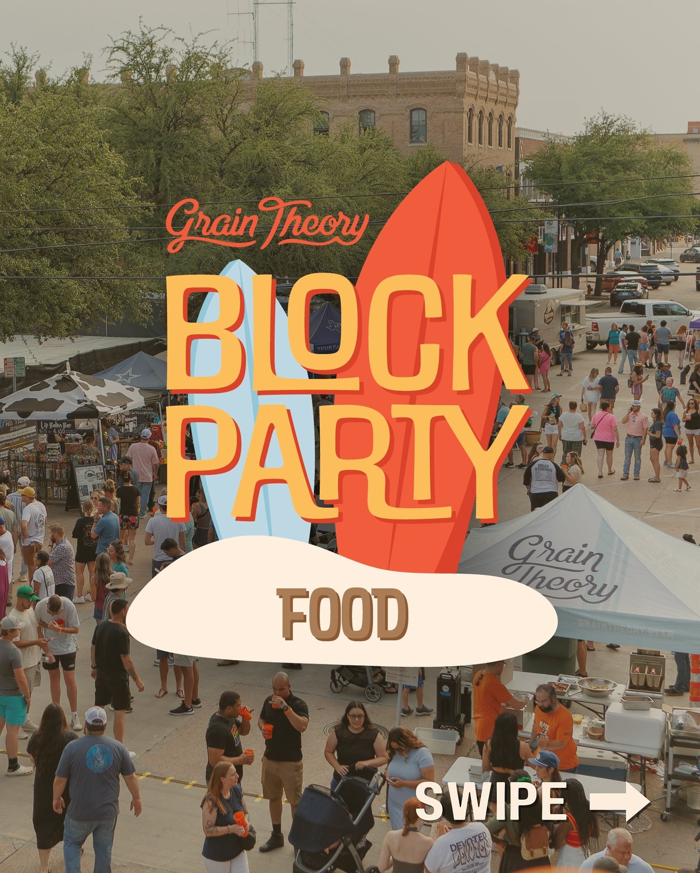 Hungry in the street? During street parties, our upstairs taproom line can get a little long, so check out what our friends are bringing to the party 🍻

Grain Theory will have a street food tent (CARD ONLY) set up outside serving special Chef Rob cr