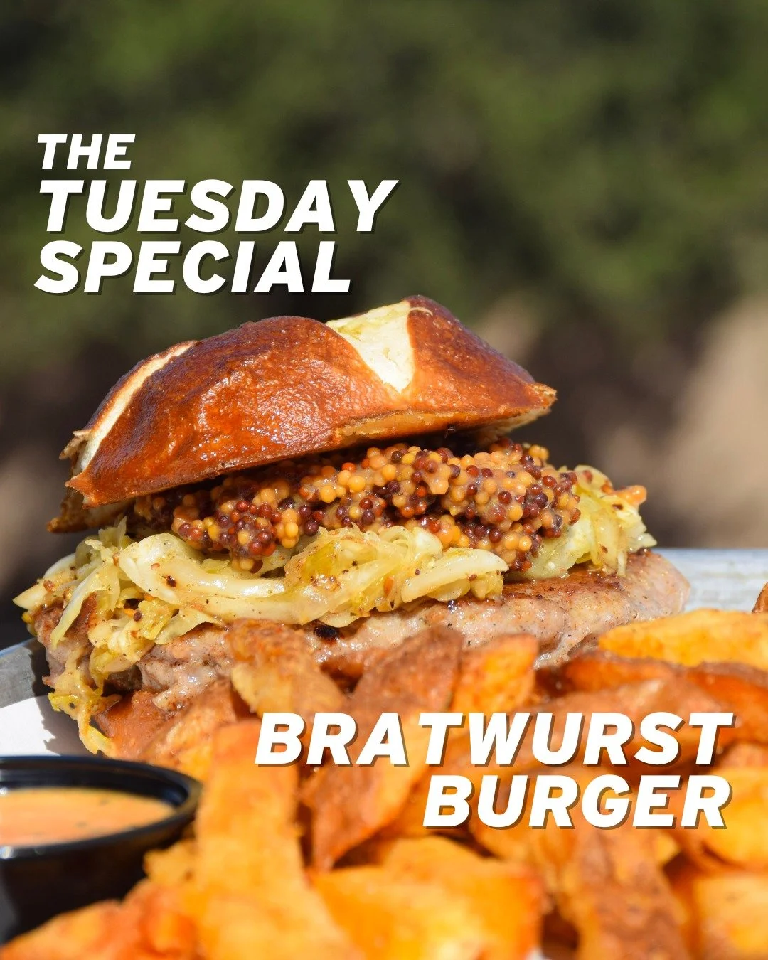 Oktoberfest might be over, but we&rsquo;re not done celebrating! 🍂

We&rsquo;re keeping the spirit alive this week with a seared bratwurst patty on a toasted pretzel bun, topped with sauerkraut and IPA mustard. Served with GT seasoned fries and our 