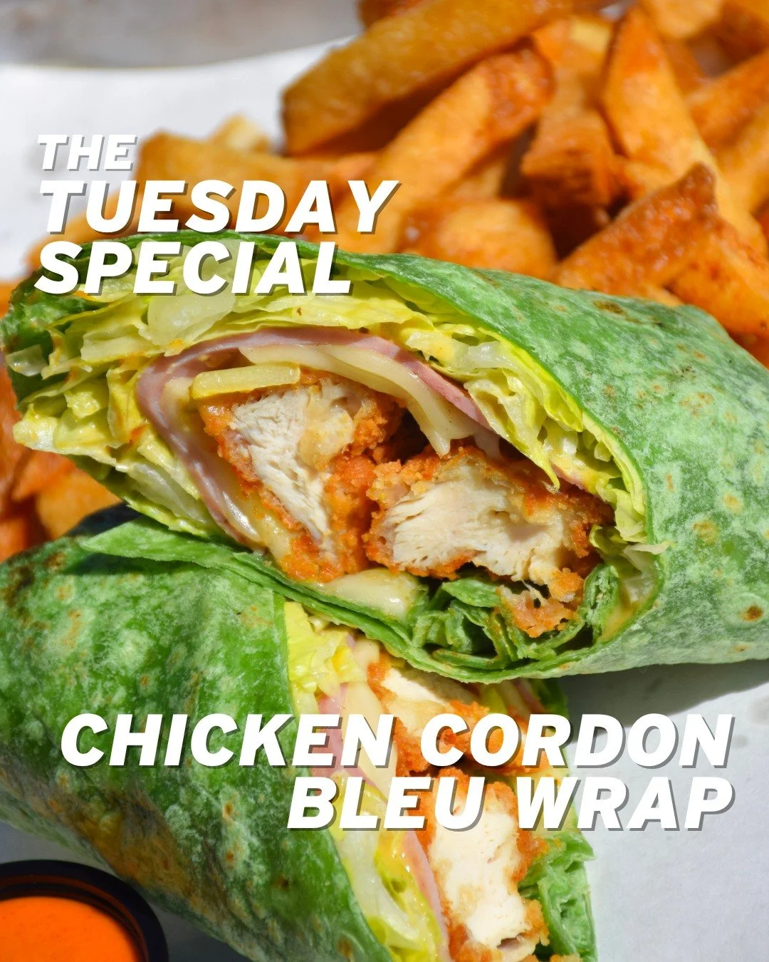 That’s a wrap. (A really good one.) 🌯😏
Crispy chicken, ham, Swiss, romaine, and honey mustard come together in a soft spinach tortilla. Fries and fry sauce round it out — GT style. 🍟
Available starting tomorrow at 11 AM.