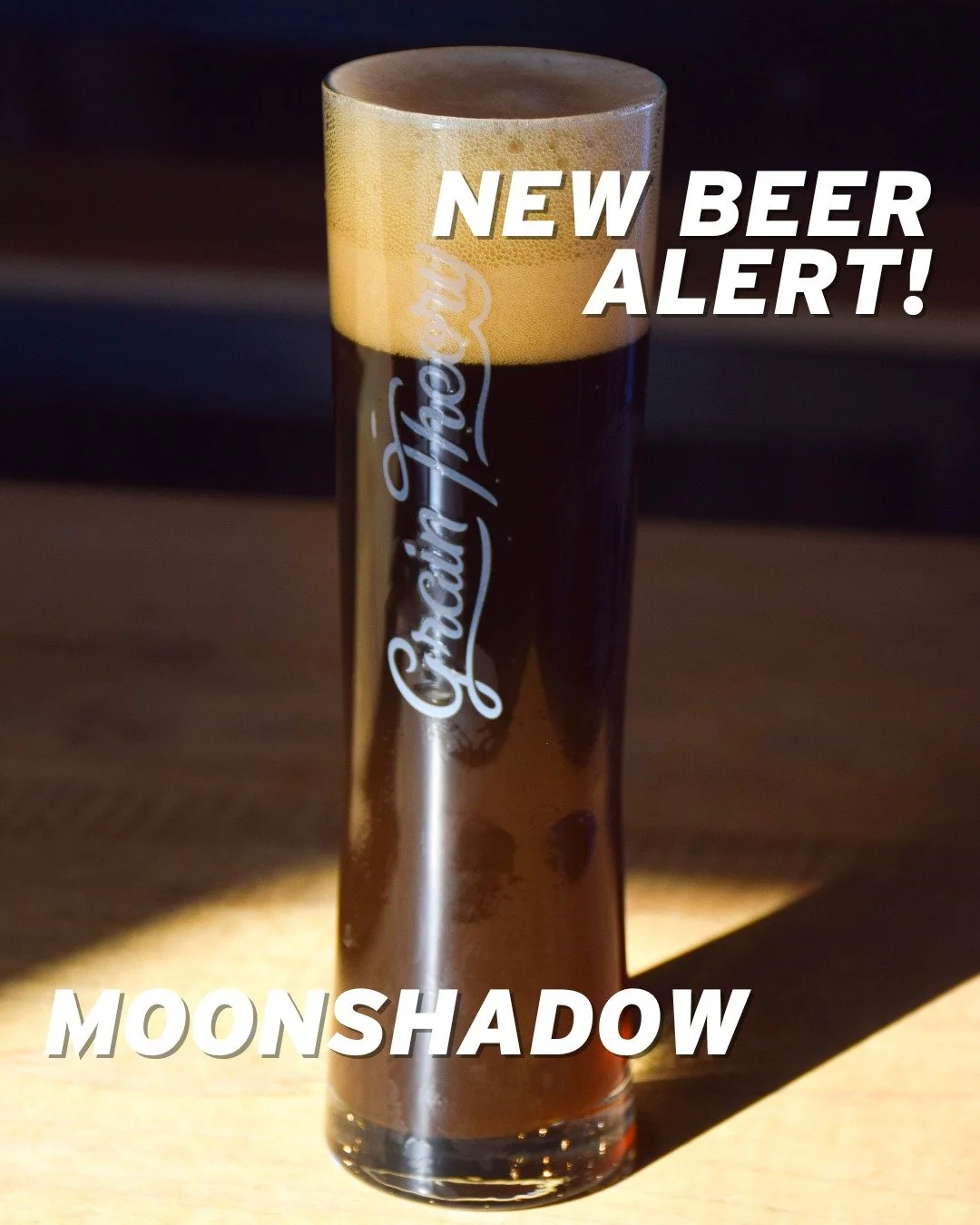 A new beer has landed at Grain Theory! 🍻

🌙 Moonshadow &ndash; Black Lager (5.2%) 🌙

Dark in color but light in body, Moonshadow has a touch of roast and a crisp, refreshing finish. Fermented cool for that smooth lager character, it&rsquo;s easy t