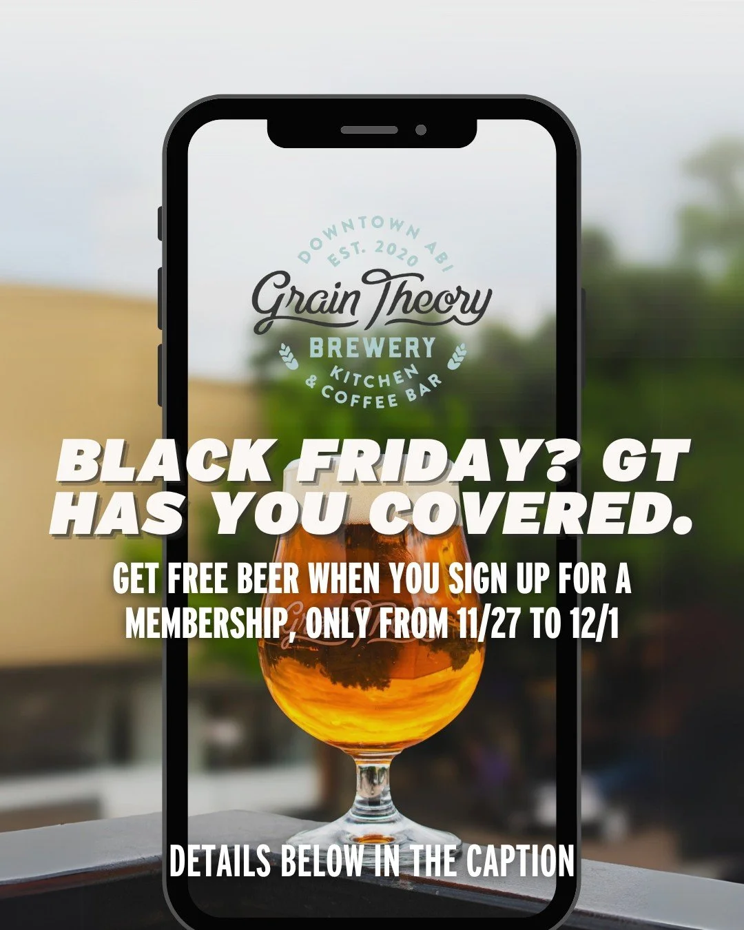 We&rsquo;ve got your Black Friday needs covered at Grain Theory! ⚡️

✨NEW GIFT MEMBERSHIPS🎁
You are now able to gift a membership to a friend 🎁 This is perfect timing for the holidays. Grab a Pint Club or Daily Grind membership for a friend straigh