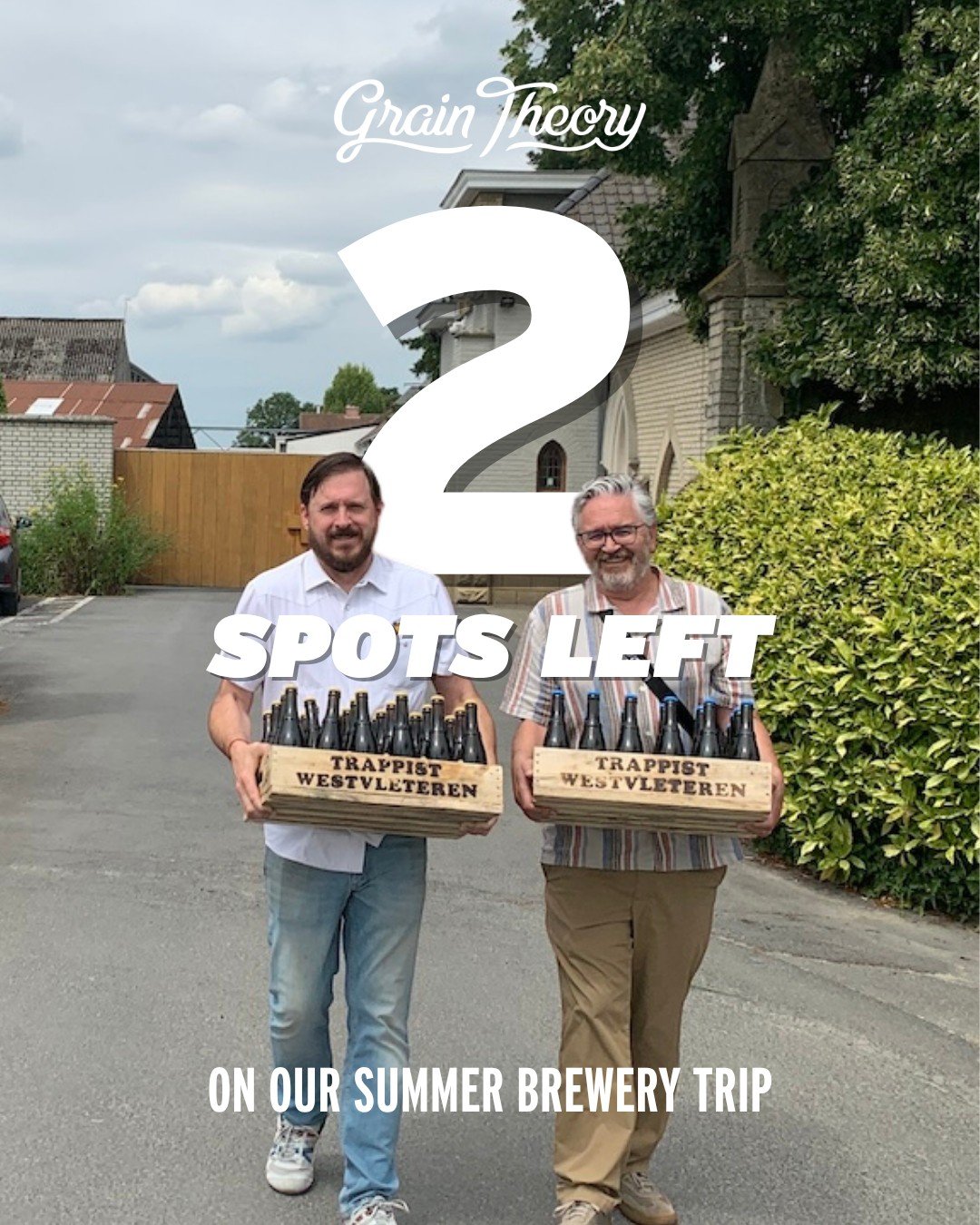 Our two GT Summer Brewery Tours are FULL except for 2 spots left on the Belgium Tour.

🇧🇪 Belgium &mdash; June 20&ndash;27, 2026

This is a private small group trip focussing on some of the best beer in the world, good food, and experiencing centur