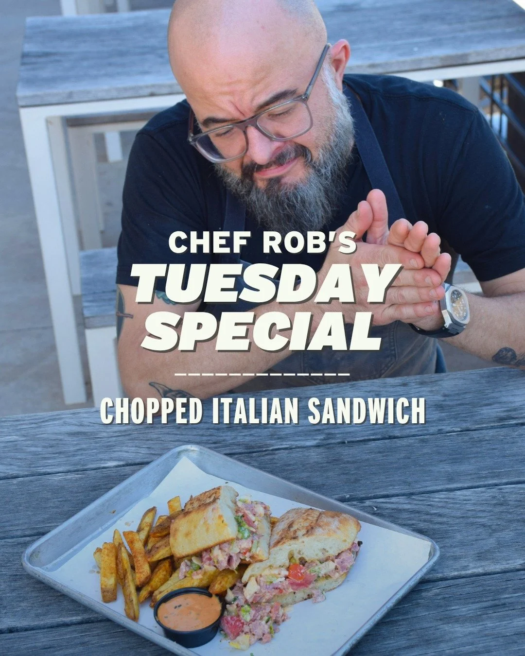 We&rsquo;re bringing a deli favorite to the menu for this Tuesday's special.

Tomorrow at 11am, we&rsquo;re putting out an Italian Chopped Sandwich. It&rsquo;s made with chopped Genoa and capicola salamis, provolone, lettuce, and tomato mixed with a 