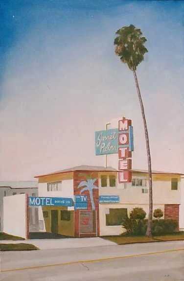 "sunset palms", 1997, 24" x 36", oil on canvas
