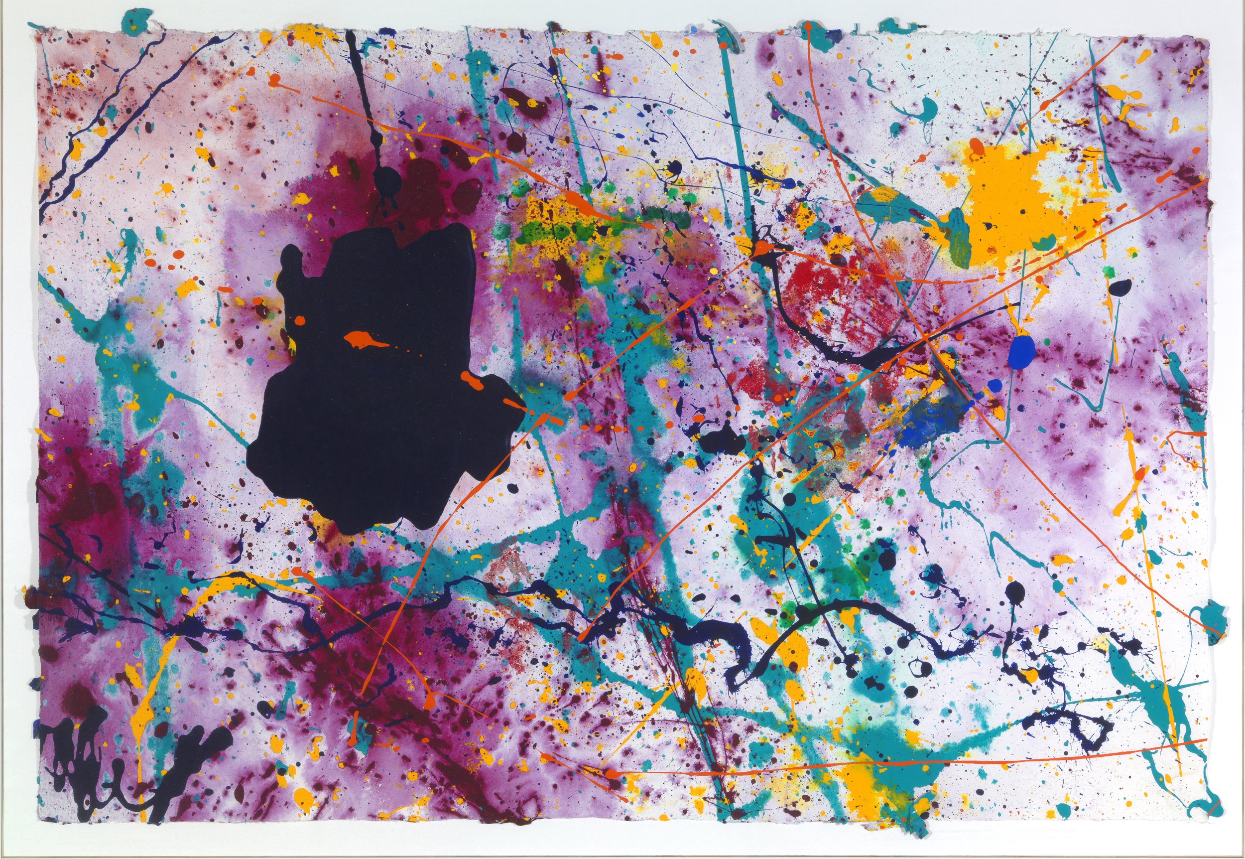 Francis Sam, Zonder titel, 1990, Point Reyes Station, 64x95.5cm, Acryl op papier.