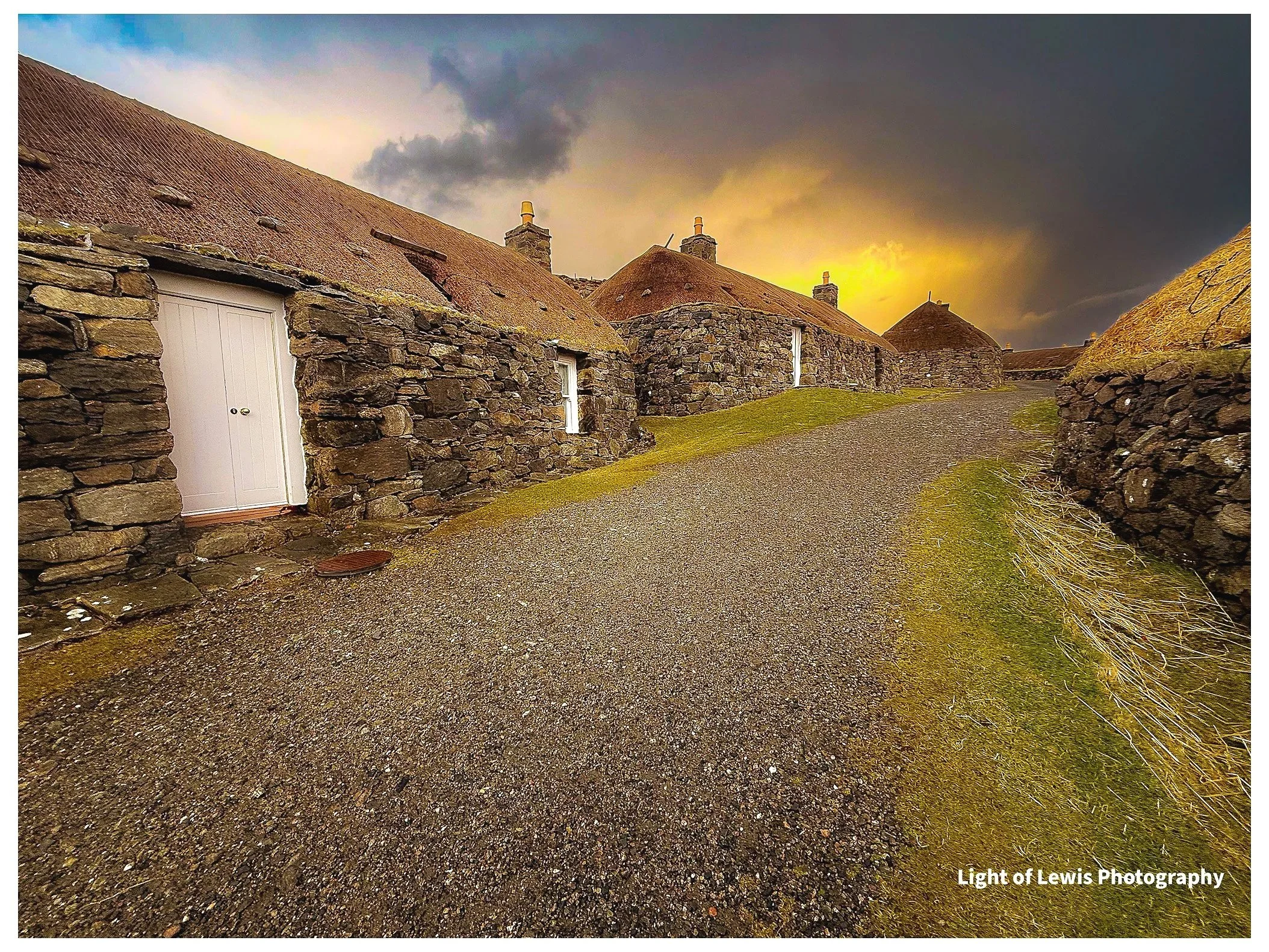 Gearrannan Blackhouses - Stormy Sky