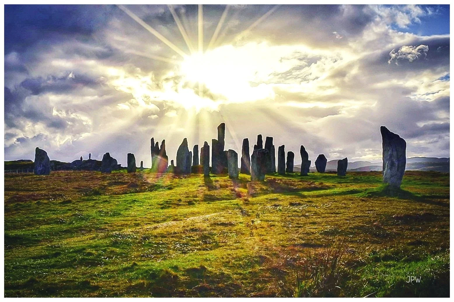 Sun rays at Callanish Standing Stones