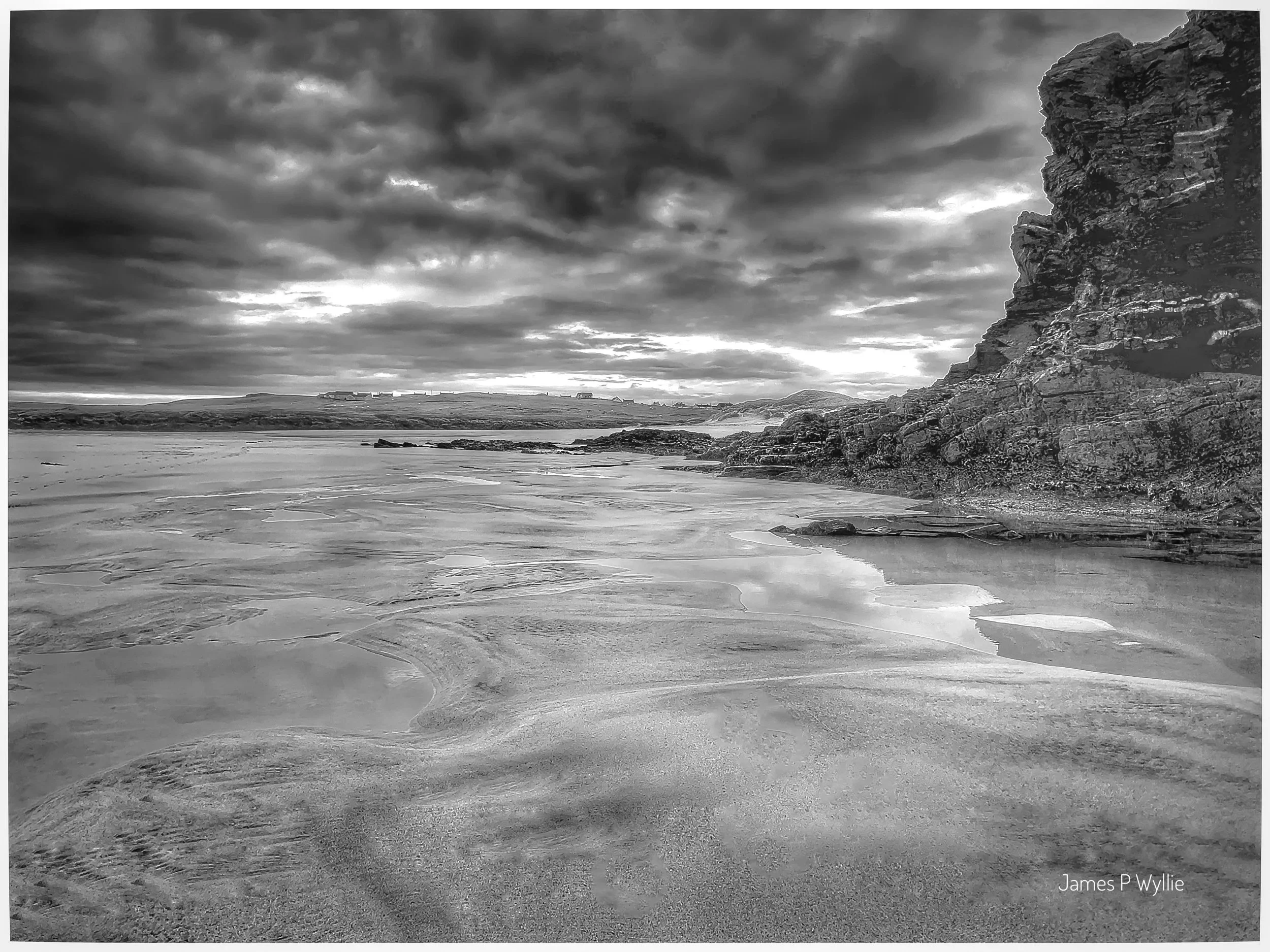 Along the Coast at Eoropie Beach (B&W Edition)