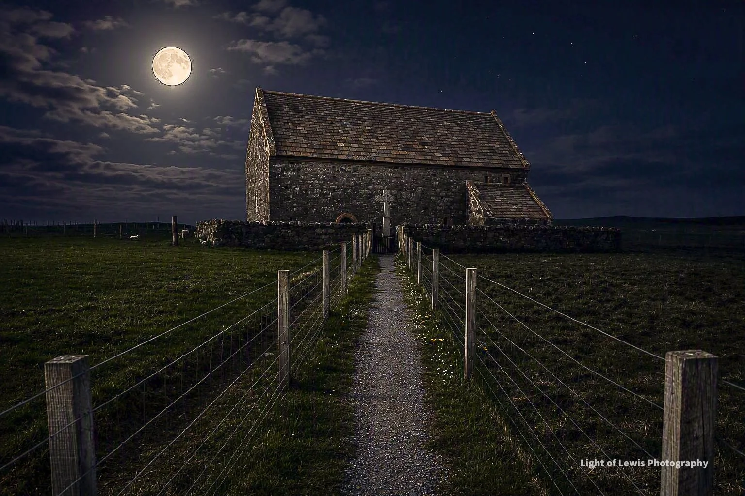 Moonlight at St Moluag’s Church, Ness, Isle of Lewis 