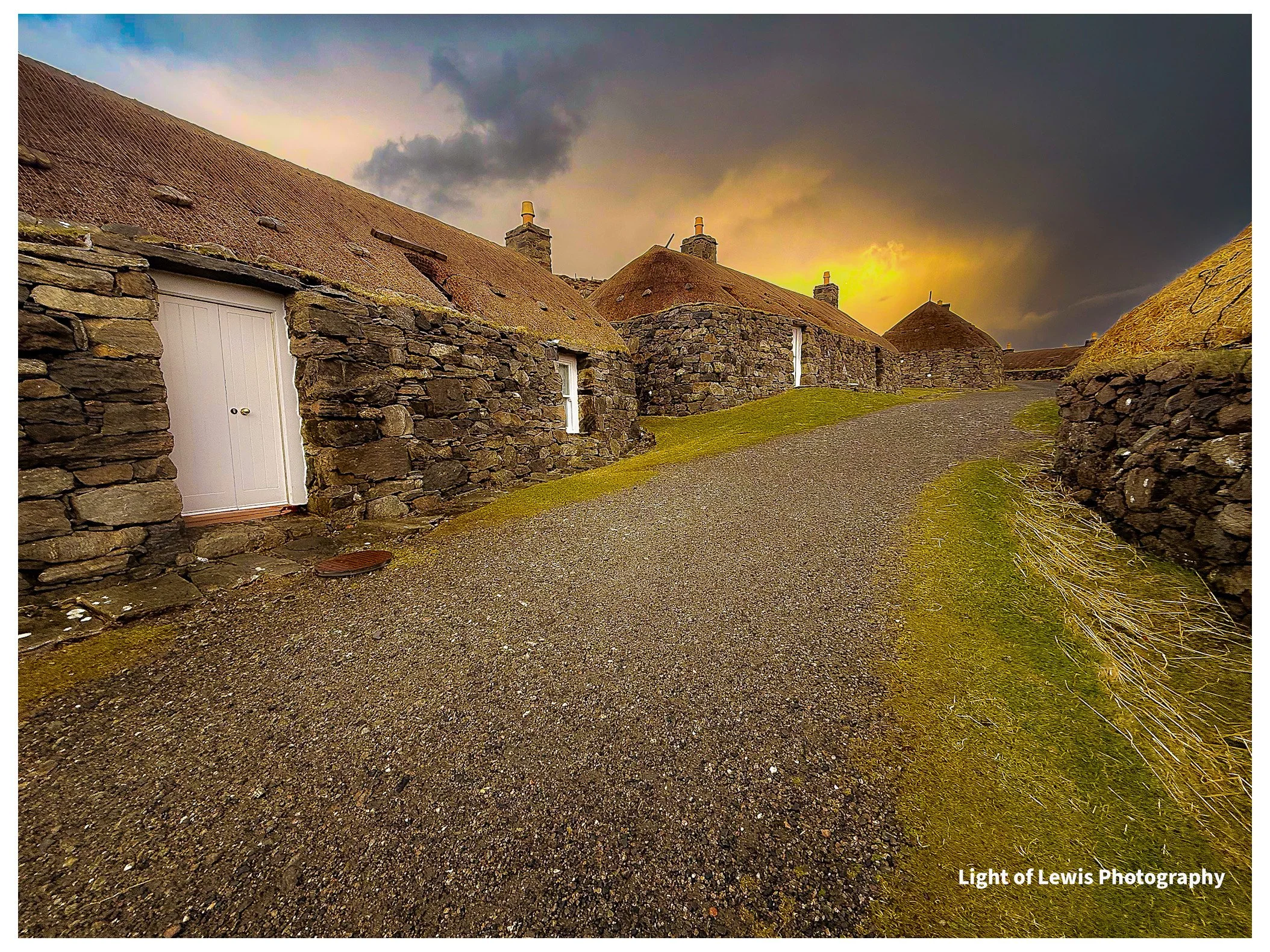 Gearrannan Blackhouses - Stormy Sky