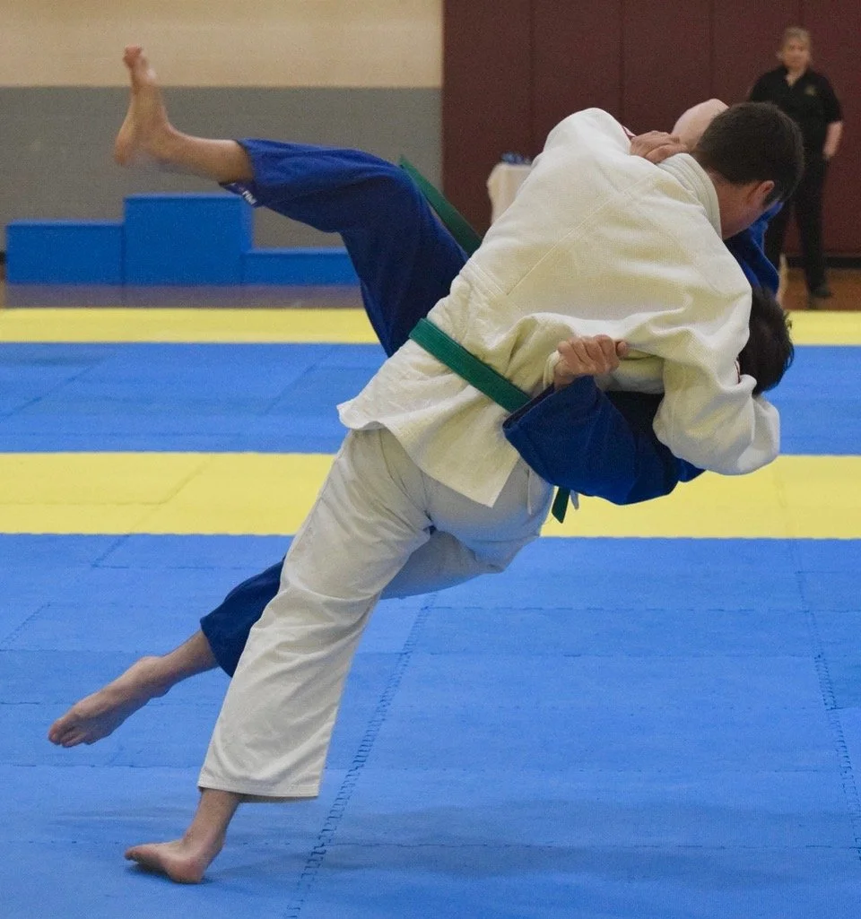  One of our teammates throwing an opponent at the Veterans Open in Myrtle Beach 