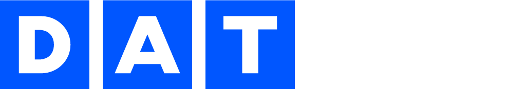 Logo for DAT Freight & Analytics with the text 'D A T' in large letters and 'Freight & Analytics' in smaller text.