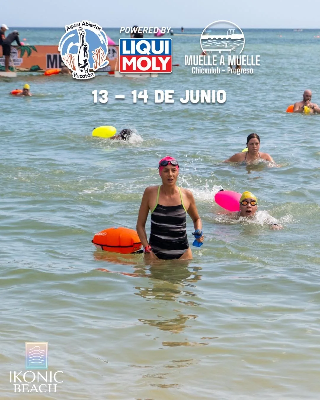 🌊🔥 &iexcl;Meta confirmada en Ikonic Beach! 🔥🌊

Este 14 de junio, los nadadores del V Muelle a Muelle recorrer&aacute;n una traves&iacute;a &uacute;nica desde Chicxulub hasta las playas del Malec&oacute;n Tradicional de Progreso. 🏊&zwj;♂️🌊

Las 