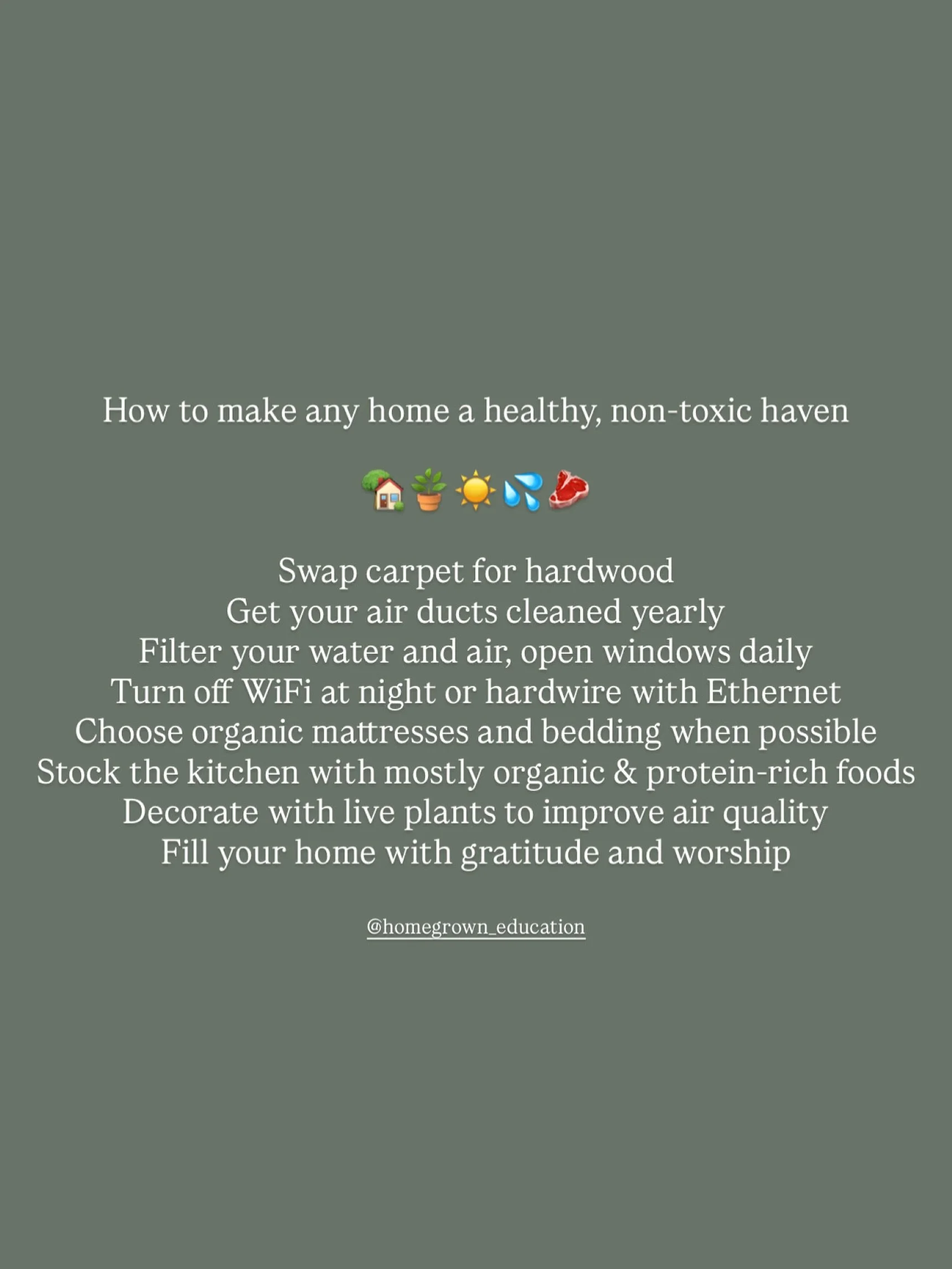 Our home was built in the &lsquo;70s and we still have some of the original carpet 🫣 but we&rsquo;re working on it! Any home can be a non-toxic haven if you make a few small tweaks. 

We want to replace all the carpet in our house with hardwoods but