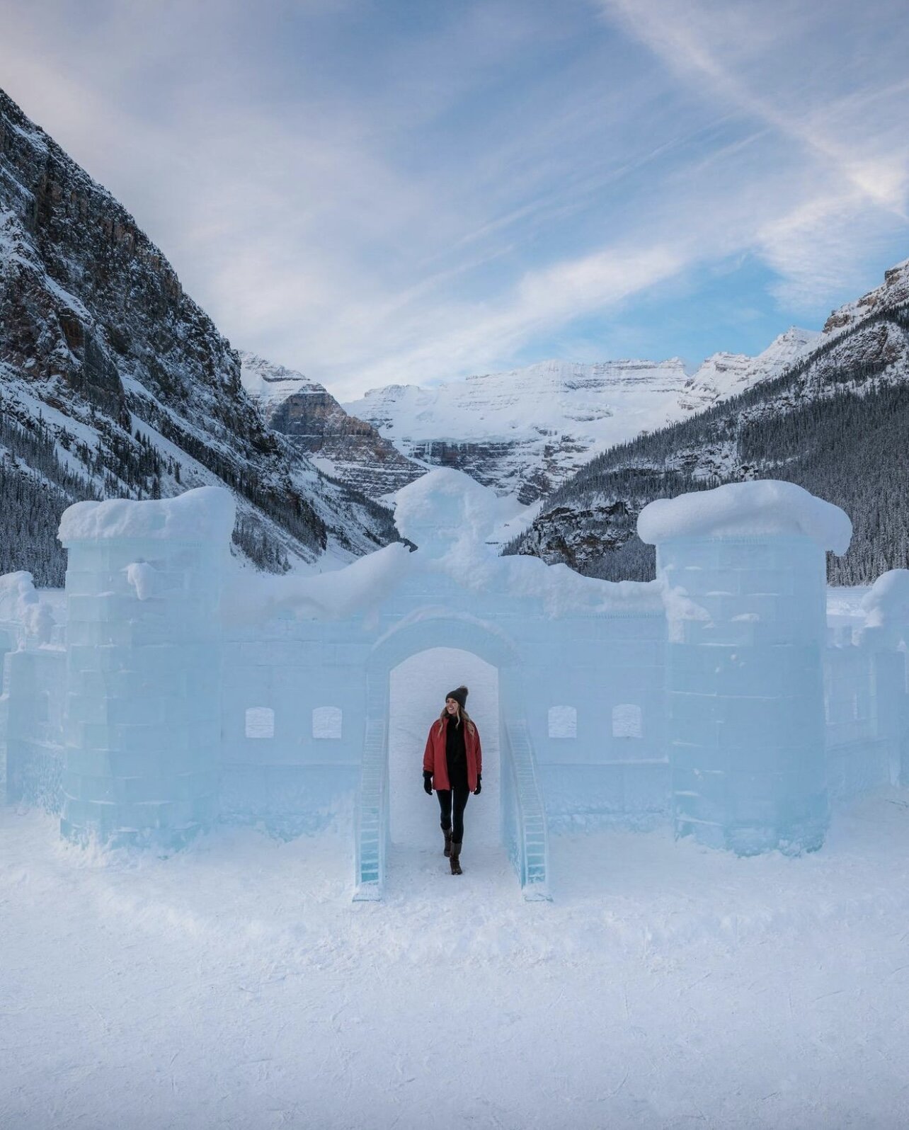 Tote Bag of Ice Castle on Lake Louise. Banff National Park
