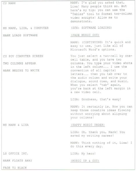Two-Column, Split-Page Script Format Guide — Stream Semester