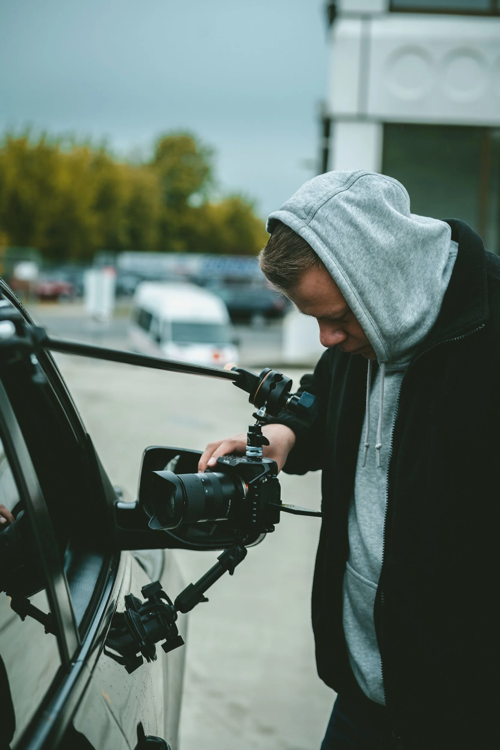 Car mounts allow for safe shooting, while still providing creative angles