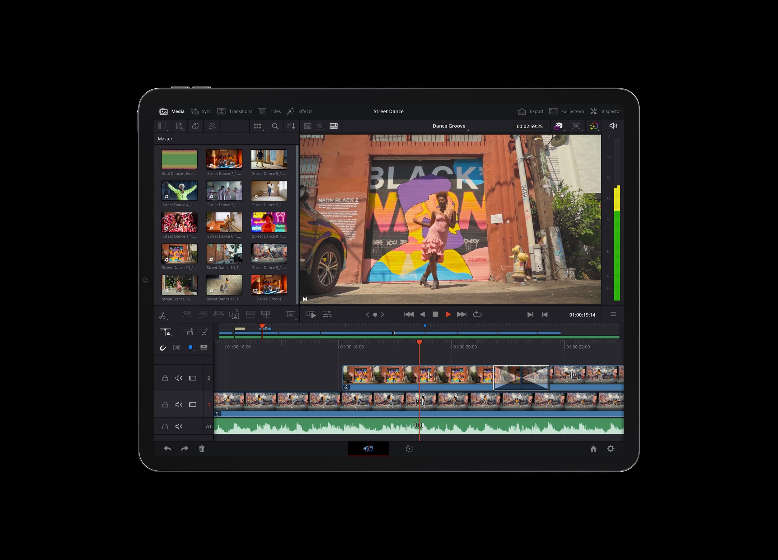 The “Cut” page on Blackmagic Design’s DaVinci Resolve for iPad.