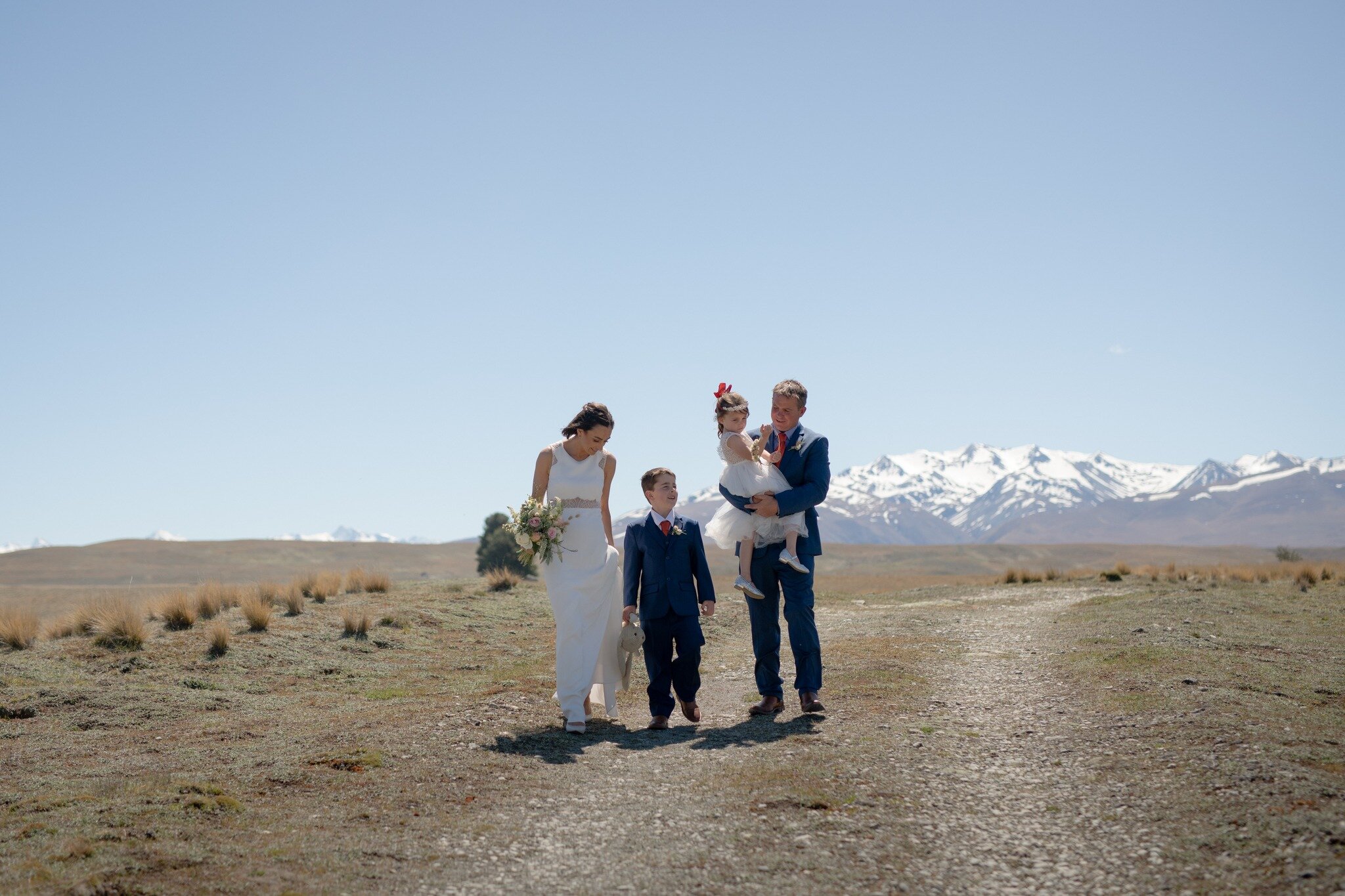 D &amp; M had an amazing day in Tekapo to celebrate their wedding with their two awesome kids! - It was truly spectacular weather all day long and I may have gotten a little sunburn. I cannot wait to deliver their final album!🍾🍾🍾 
.
.
.
#newzealan