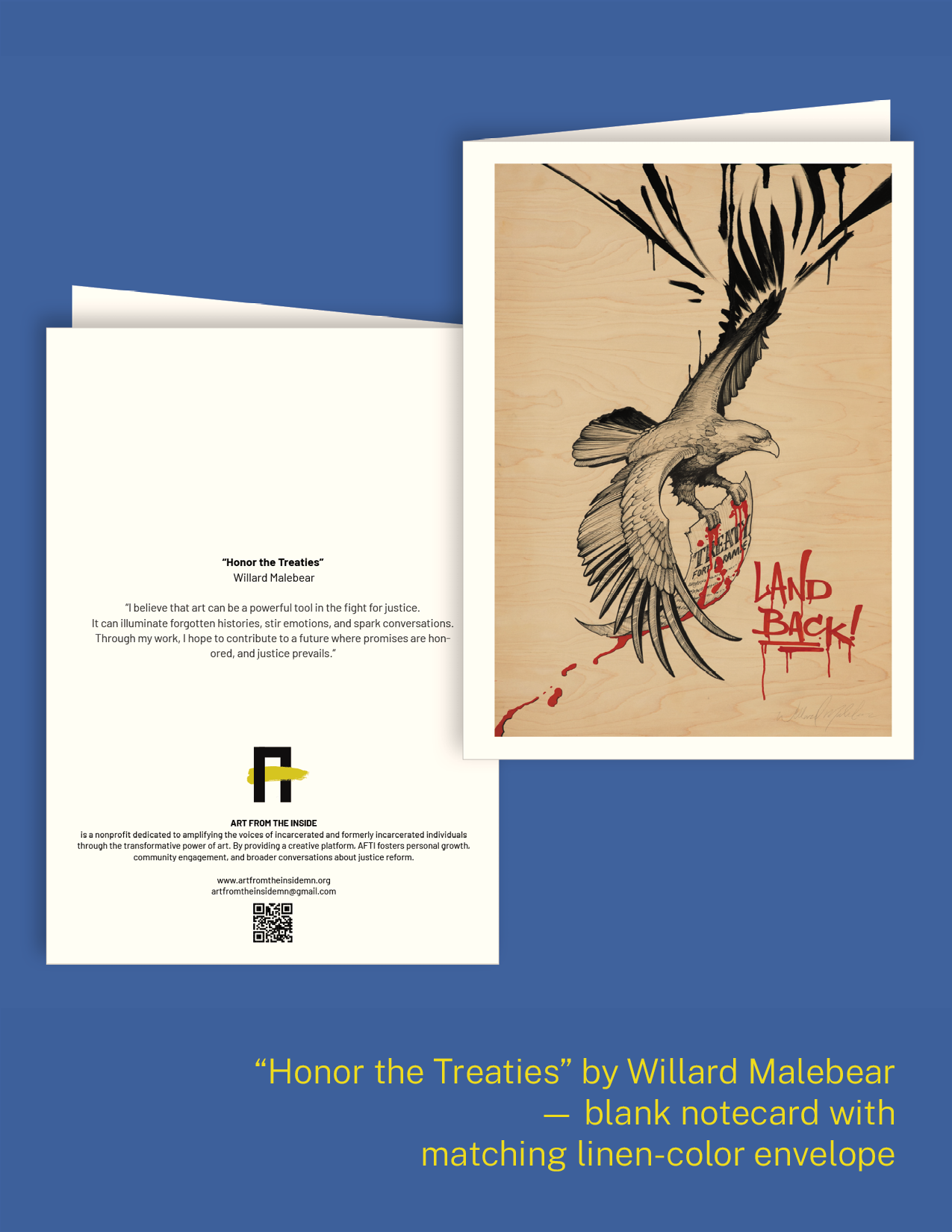 Honor the Treaties Notecard by Willard Malebear