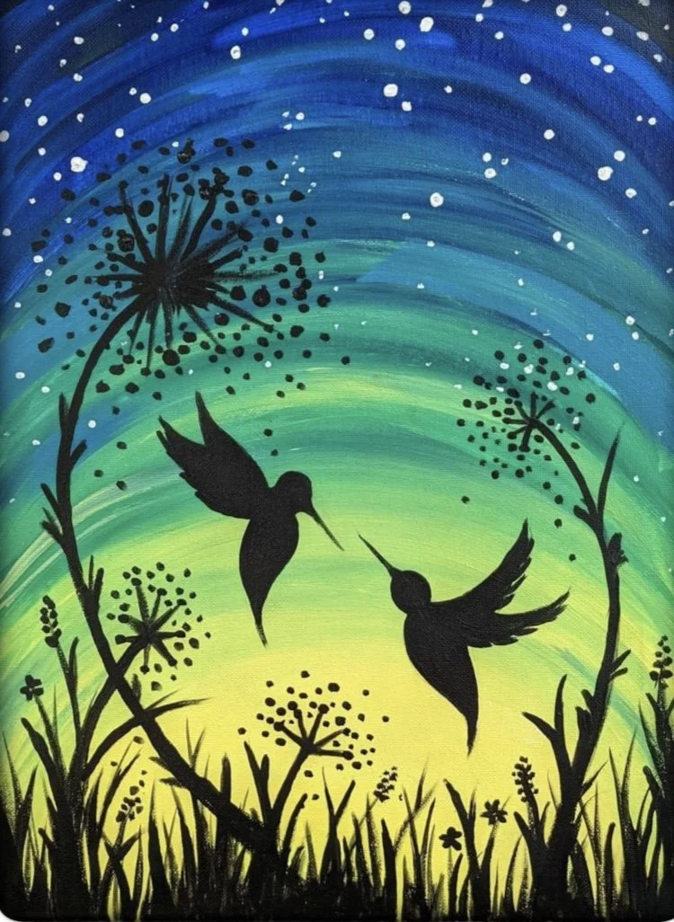 Hummingbird Demo Painting