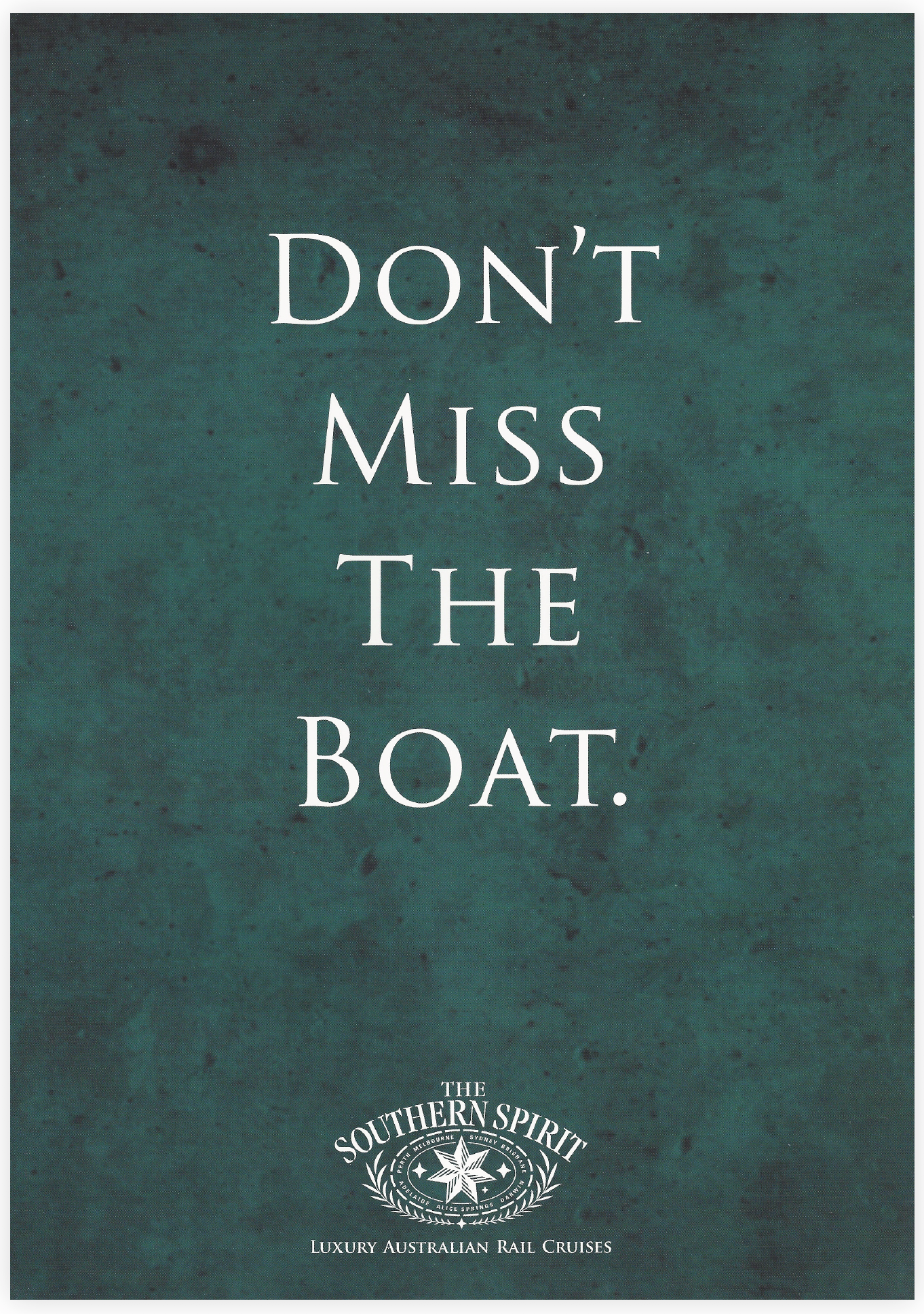 Don't miss the boat.