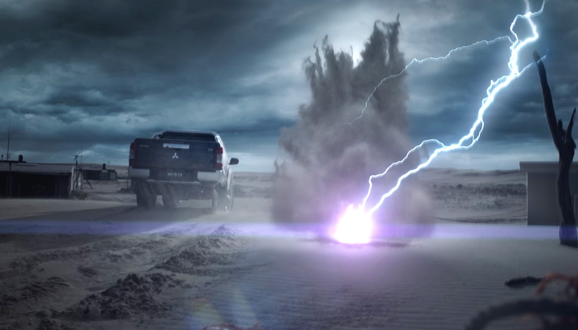 Advert: Mitsubishi MiTEC Triton, "Nothing Can Frighten A Triton"