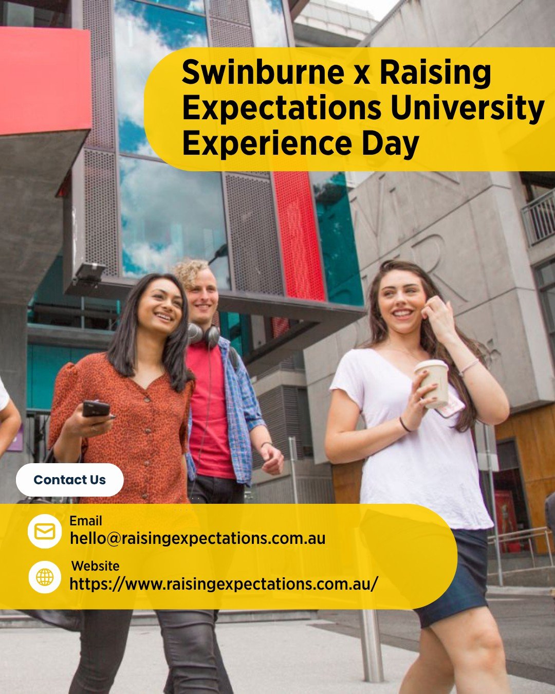 Care-experienced and currently studying at @swinburne?  Today is your final chance to book for a free and inspiring day to explore your future study options!

What's on?

🎓 Free lunch and giveaways
🎓 Learn about supports and scholarships available 