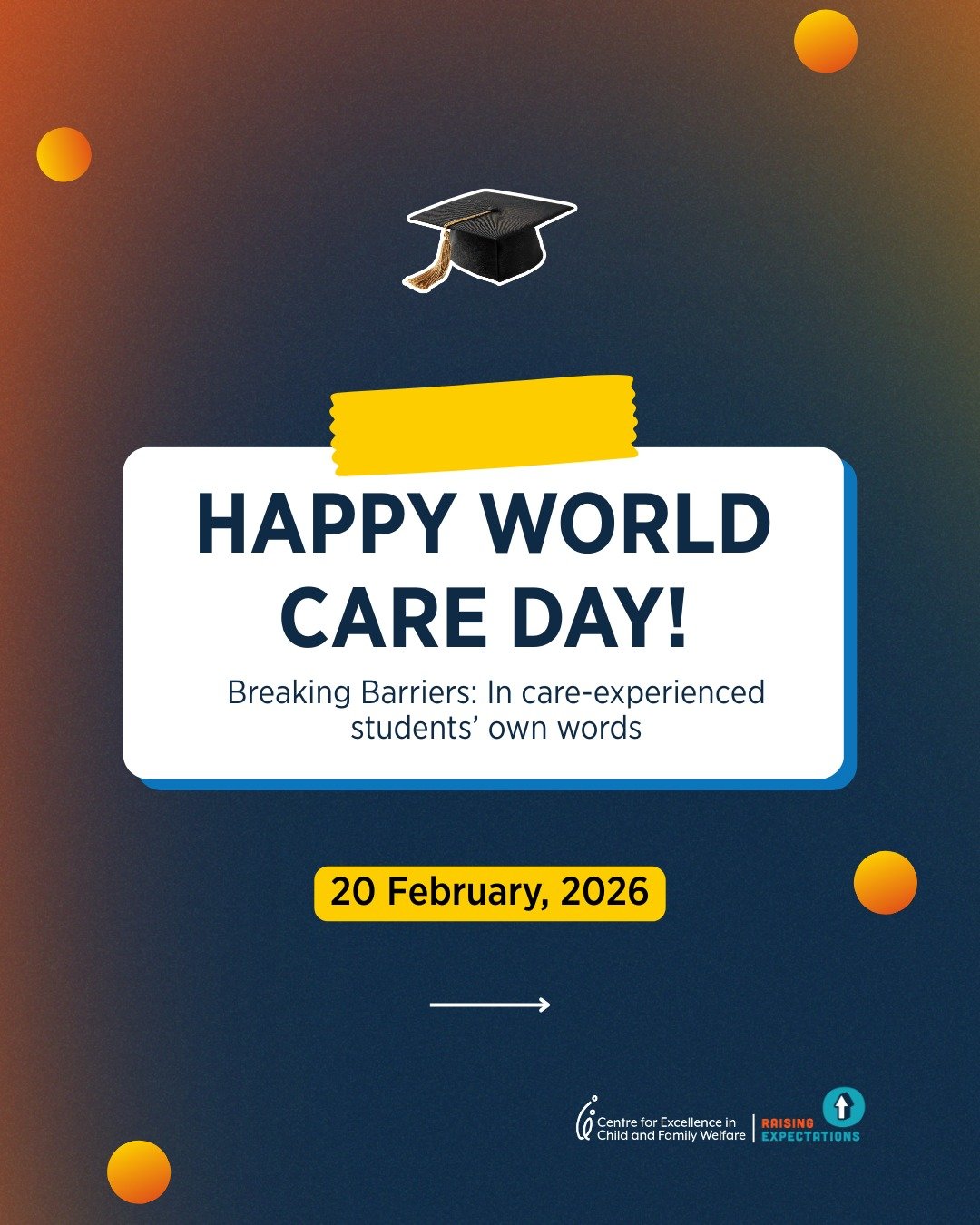 Happy World Care Day! 💛

Today we&rsquo;re celebrating out-of-home care-experienced people all around the world, especially the incredible students we get to meet every day. 

Care-experienced people bring so much resilience, creativity and strength