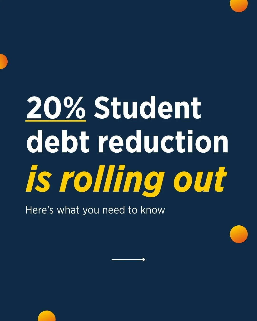 Big news for people with student debt! The Australia Government has begun to roll out a 20% reduction on student loan debt.

✅ This applies to all forms of HELP-debt, VET student loans, apprenticeship support loans and more!
✅ Reduction will apply to