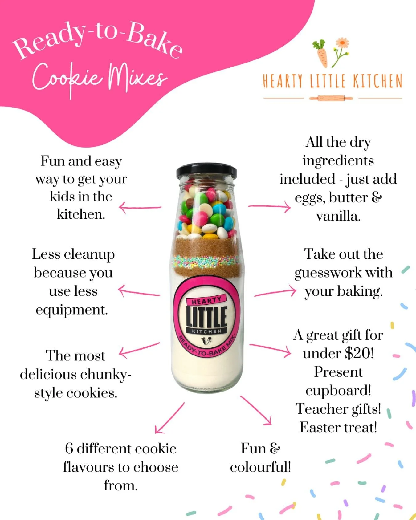 🐣 Hop to it! Our Ready-to-Bake Easter Cookie Mixes are available NOW!

Available mixes:
😍Hippity Hop Easter Mix
😍Smartie-Pants (the OG)
😍Choc Smartie-Pants
😍Ginger Spice 
😍Choc Caramel
😍Funfetti Cookie Cake 

Head to the link in bio or visit h