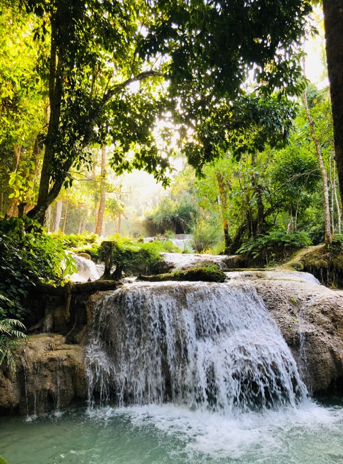 students visit waterfall while on clinical placement in laos.png