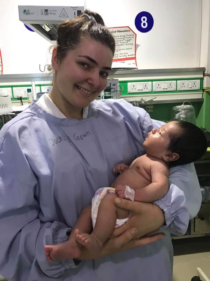 nursing student visits maternity ward in nepal hospital while on clinical placement.jpg